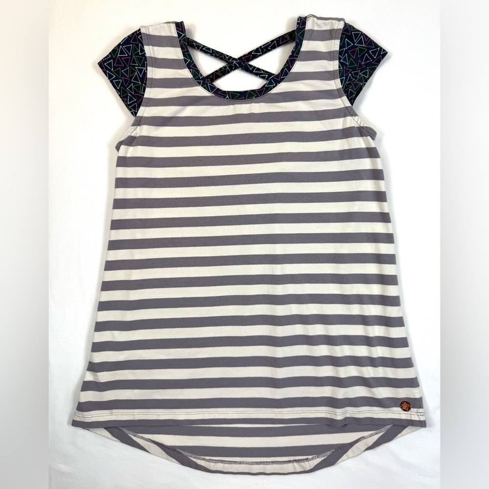 MATILDA JANE‎ 435 Girls Criss Cross Back Stripe Knit Top Tween 10 Boho Playful